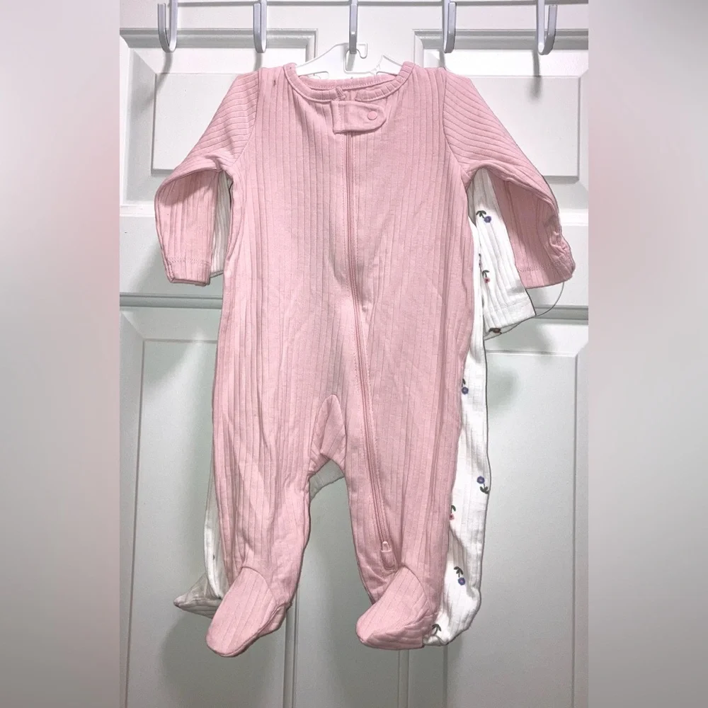 Carter's Just One You Baby Girls' 2pk Floral Sleep N' Play - Pink/Ivory 3M